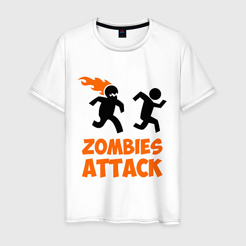 Мужская футболка Zombies Attack / Белый – фото 1
