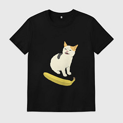 Мужская футболка Cat no banana meme