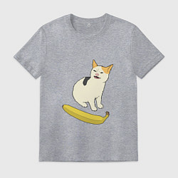 Мужская футболка Cat no banana meme