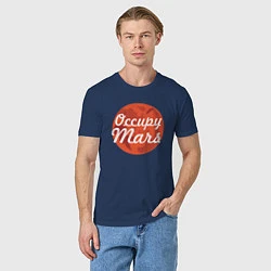 Футболка хлопковая мужская Elon Musk: Occupy Mars, цвет: тёмно-синий — фото 2