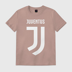 Футболка хлопковая мужская FC Juventus, цвет: пыльно-розовый