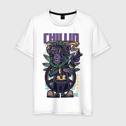 Мужская футболка Chillin Gorilla / Белый – фото 1