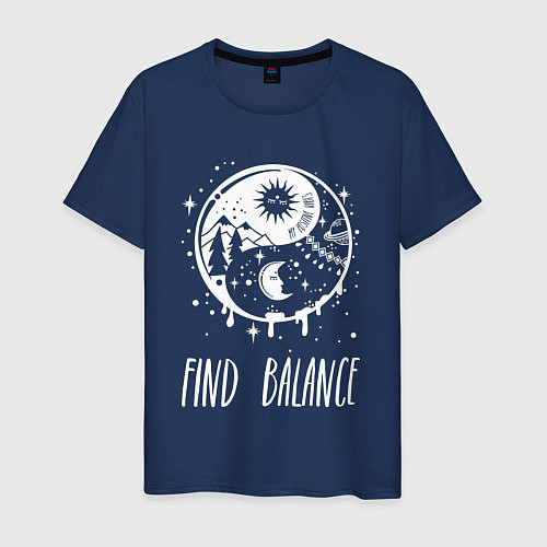 Мужская футболка Find Balance / Тёмно-синий – фото 1