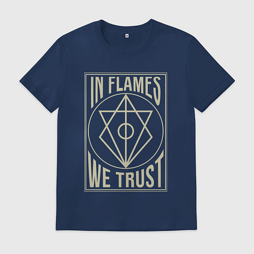 Мужская футболка In Flames: We Trust / Тёмно-синий – фото 1