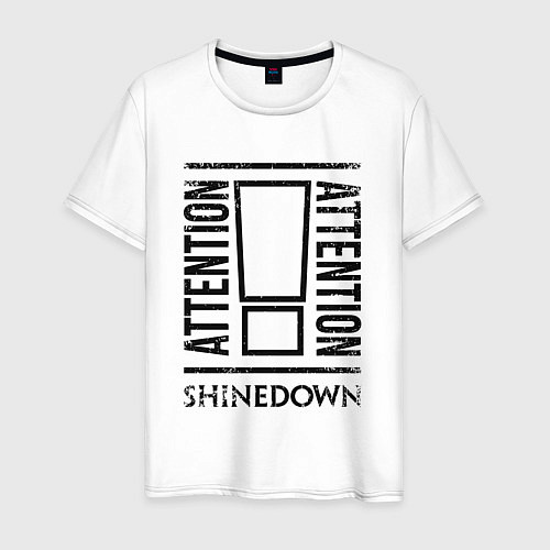 Мужская футболка Shinedown: Attention / Белый – фото 1