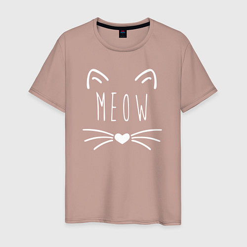 Мужская футболка Meow / Пыльно-розовый – фото 1