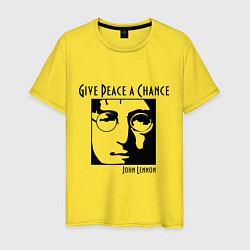 Футболка хлопковая мужская Give Peace a Chance, цвет: желтый