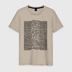 Футболка хлопковая мужская Unknown Pleasures, цвет: миндальный