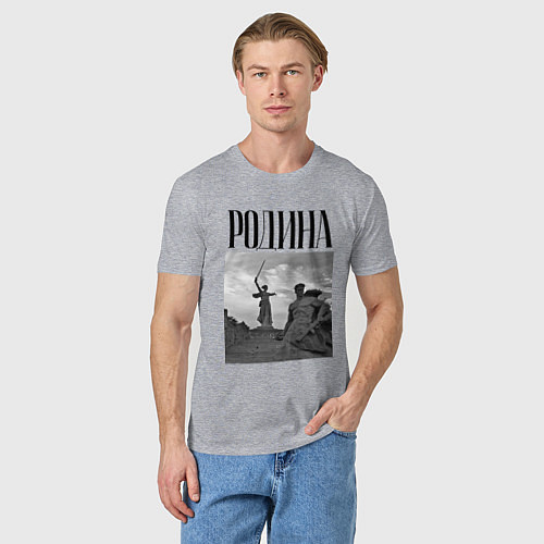 Мужская футболка Родной Волгоград / Меланж – фото 3