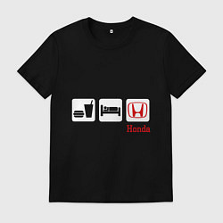 Мужская футболка Главное в жизни - еда, сон, honda