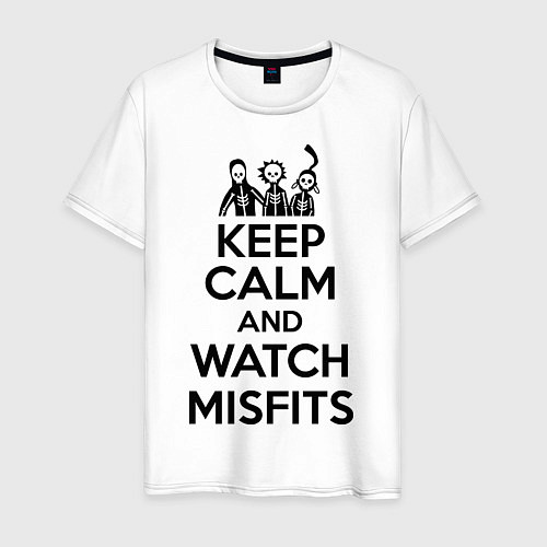 Мужская футболка Keep Calm & Watch misfits / Белый – фото 1