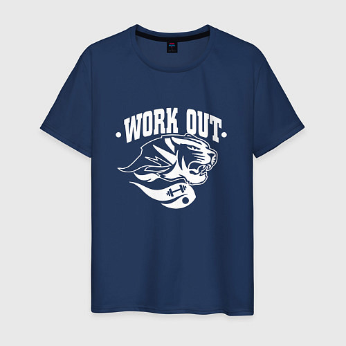 Мужская футболка WorkOut Master / Тёмно-синий – фото 1