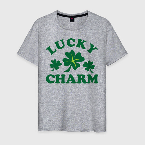 Мужская футболка Lucky charm - клевер / Меланж – фото 1