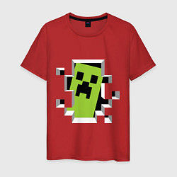 Футболка хлопковая мужская Crash Minecraft, цвет: красный