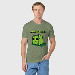 Футболка хлопковая мужская Minecraft Creeper, цвет: авокадо — фото 2