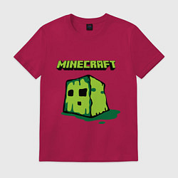 Футболка хлопковая мужская Minecraft Creeper, цвет: маджента