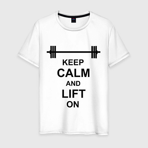 Мужская футболка Keep Calm & Lift On / Белый – фото 1