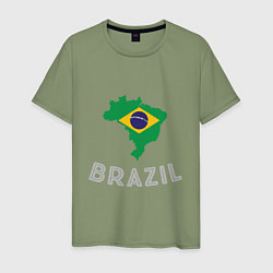 Футболка хлопковая мужская Brazil Country, цвет: авокадо