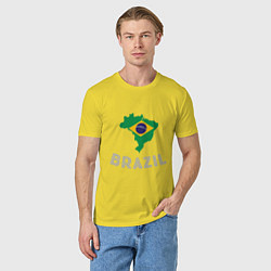 Футболка хлопковая мужская Brazil Country, цвет: желтый — фото 2