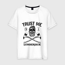 Футболка хлопковая мужская Trust me: Lumerjack, цвет: белый