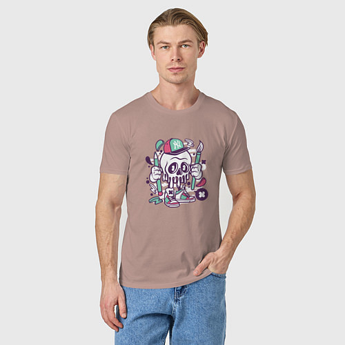 Мужская футболка Уличный художник / Пыльно-розовый – фото 3