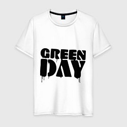 Футболка хлопковая мужская Greeen Day: spray style, цвет: белый