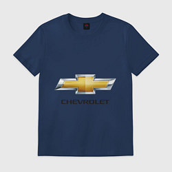 Футболка хлопковая мужская Chevrolet логотип, цвет: тёмно-синий