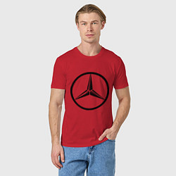 Футболка хлопковая мужская Mercedes-Benz logo, цвет: красный — фото 2