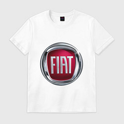 Футболка хлопковая мужская FIAT logo, цвет: белый