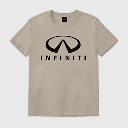 Футболка хлопковая мужская Infiniti logo, цвет: миндальный