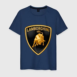 Футболка хлопковая мужская Lamborghini logo, цвет: тёмно-синий