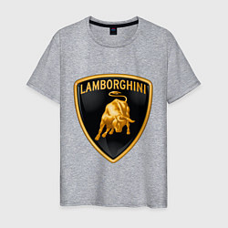 Футболка хлопковая мужская Lamborghini logo, цвет: меланж