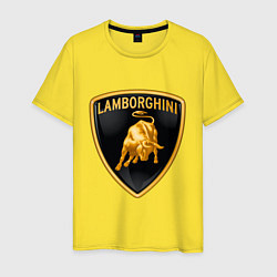 Футболка хлопковая мужская Lamborghini logo, цвет: желтый