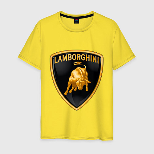 Мужская футболка Lamborghini logo / Желтый – фото 1