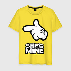 Футболка хлопковая мужская She's mine hand, цвет: желтый