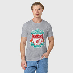 Футболка хлопковая мужская Liverpool FC, цвет: меланж — фото 2