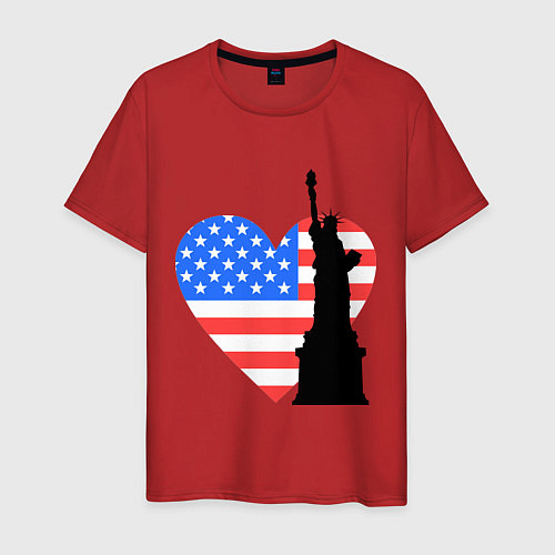 Мужская футболка Люблю Америку / Красный – фото 1