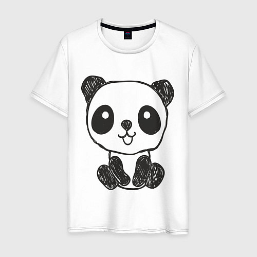 Мужская футболка Малыш панда / Белый – фото 1