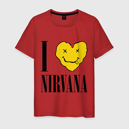 Мужская футболка I love Nirvana / Красный – фото 1