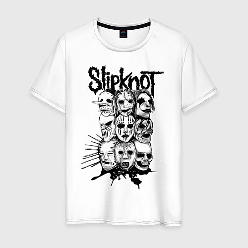 Мужская футболка Slipknot Faces / Белый – фото 1