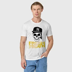 Футболка хлопковая мужская Fresh til Death, цвет: белый — фото 2