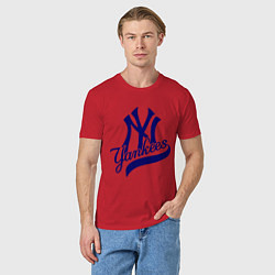 Футболка хлопковая мужская NY - Yankees, цвет: красный — фото 2