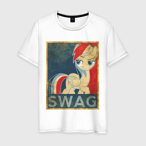 Мужская футболка Rainbow Dash SWAG / Белый – фото 1