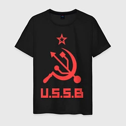 Футболка хлопковая мужская USSB, цвет: черный