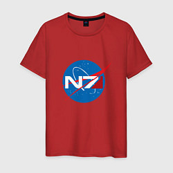 Футболка хлопковая мужская NASA N7, цвет: красный
