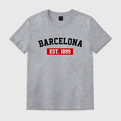 Футболка хлопковая мужская FC Barcelona Est. 1899, цвет: меланж
