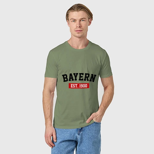 Мужская футболка FC Bayern Est. 1900 / Авокадо – фото 3