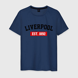 Футболка хлопковая мужская FC Liverpool Est. 1892, цвет: тёмно-синий