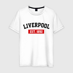 Футболка хлопковая мужская FC Liverpool Est. 1892, цвет: белый