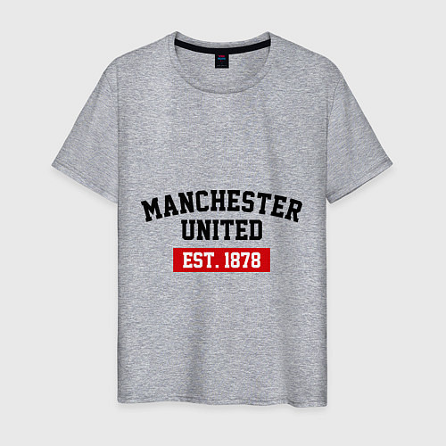 Мужская футболка FC Manchester United Est. 1878 / Меланж – фото 1